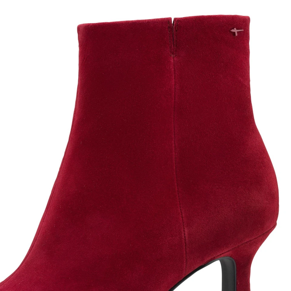 Botines Elegantes Para Mujer En Ante Rojo Tacón Medio 7 Cm TAMARIS - Imagen 4 de 4