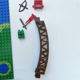 LEGO 6071 Forestmen&rsquo;s Crossing VINTAGE Parts- Rare River Baseplate, Bridge, Accs