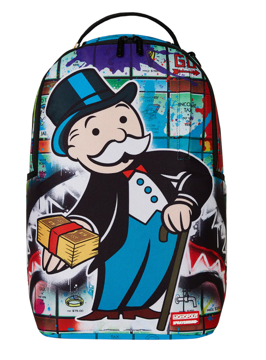 SPRAYGROUND MONOPOLY MONEY MOVES BACKPACK Rich Uncle Pennybags Limited 