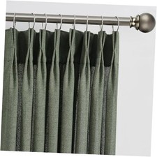 Olive Green Curtains Pinch Pleated, Linen 42"W x 45"L Pack of 2 Loden Olive