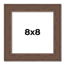 8x8 Frame Brown Barnwood Picture Frame Modern Photo Frame UV Acrylic, Acid Free