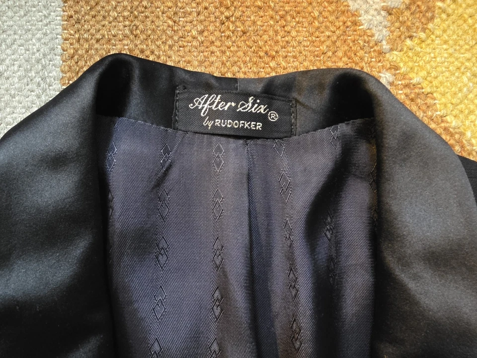 Vintage Union-Made After Six Midnight Blue Tuxedo Shawl Dinner Jacket ~44S - Image 4 of 4