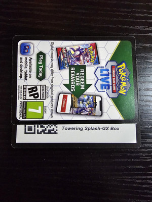 Towering Splash GX Box Pokemon Code Card *Digital Delivery*