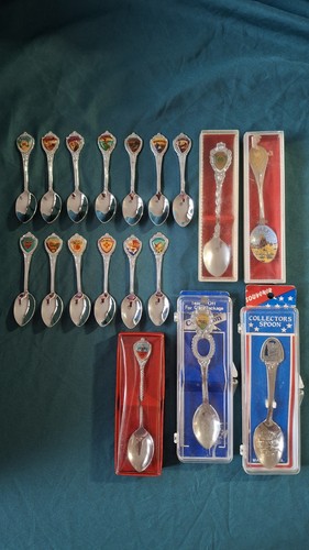 Spoons Souvenir Collectible Vintage States Landmarks Lot of 18 Different States