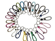 1 PC PU Leather Keychain Car Keyrings Braided Woven Rope Key Chains