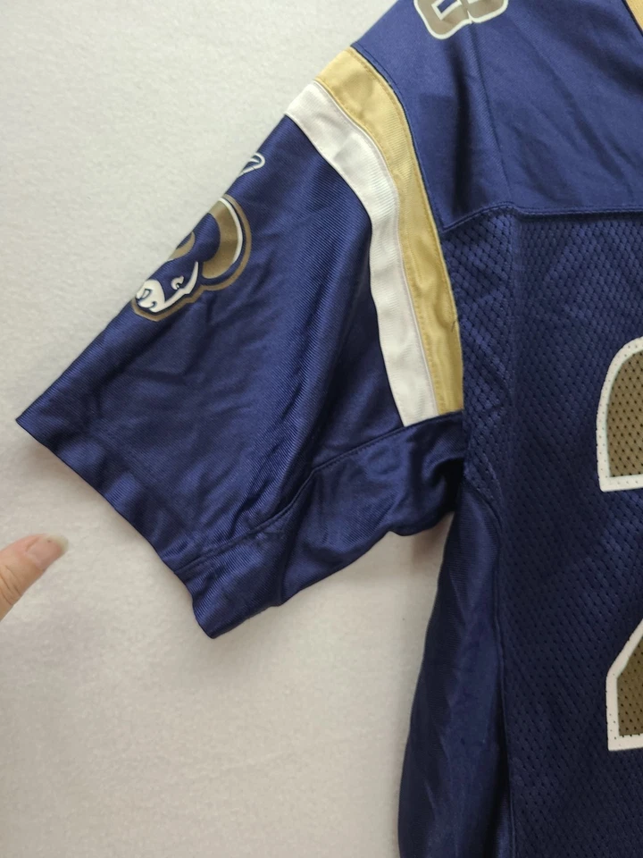 Camiseta de fútbol americano vintage Reebok NFL St Louis Rams Marshall Faulk 28 para mujer Lg Foto 4 de 4