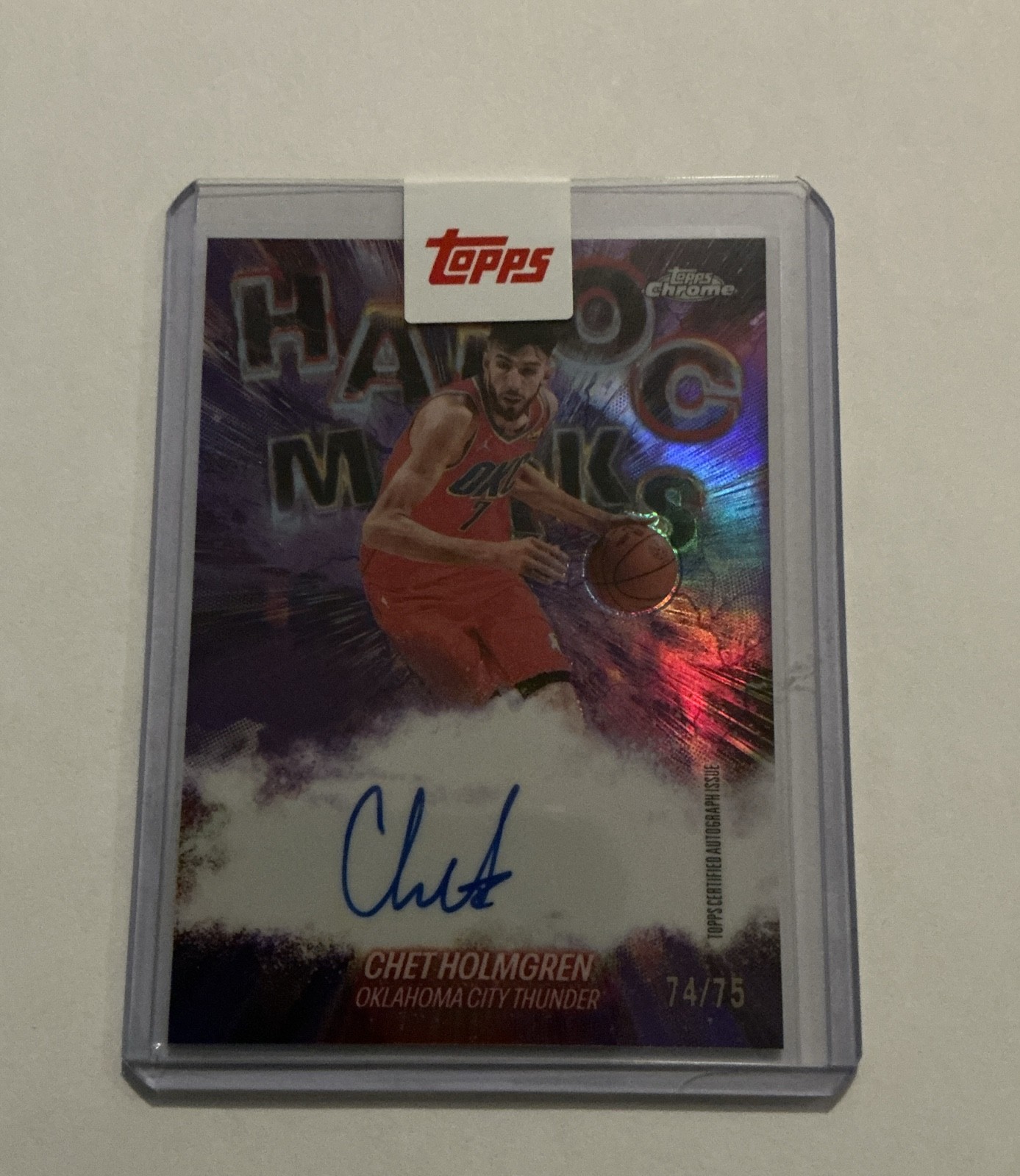 2025-26 Topps Chrome Update Chet Holmgren Havoc Marks Auto Purple /75 #HM-CH