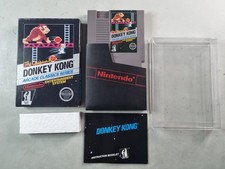 Donkey Kong 3 Nintendo NES 5 Screw Hang Tab Unpunched Complete BLACK BOX CIB