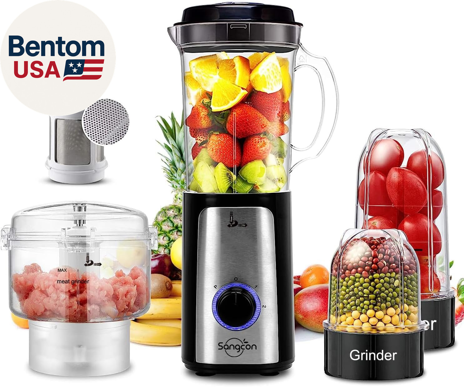 5 in 1 Blender and Food Processor Combo for Kitchen, Small E