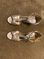 Badgley Mischka Romance Evening Sandals - Latte Color Size 6M