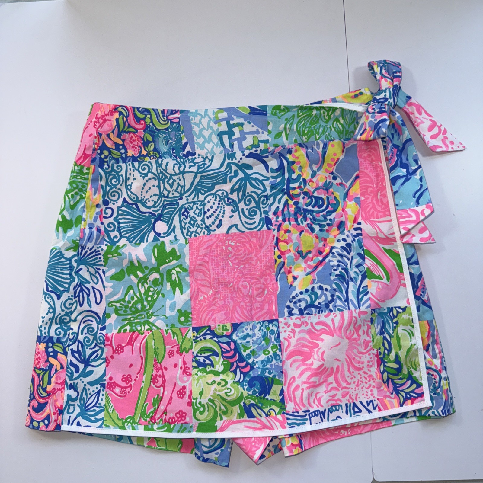 Lilly Pulitzer Patchwork Wrap Skort Multicolor Vi… - image 1