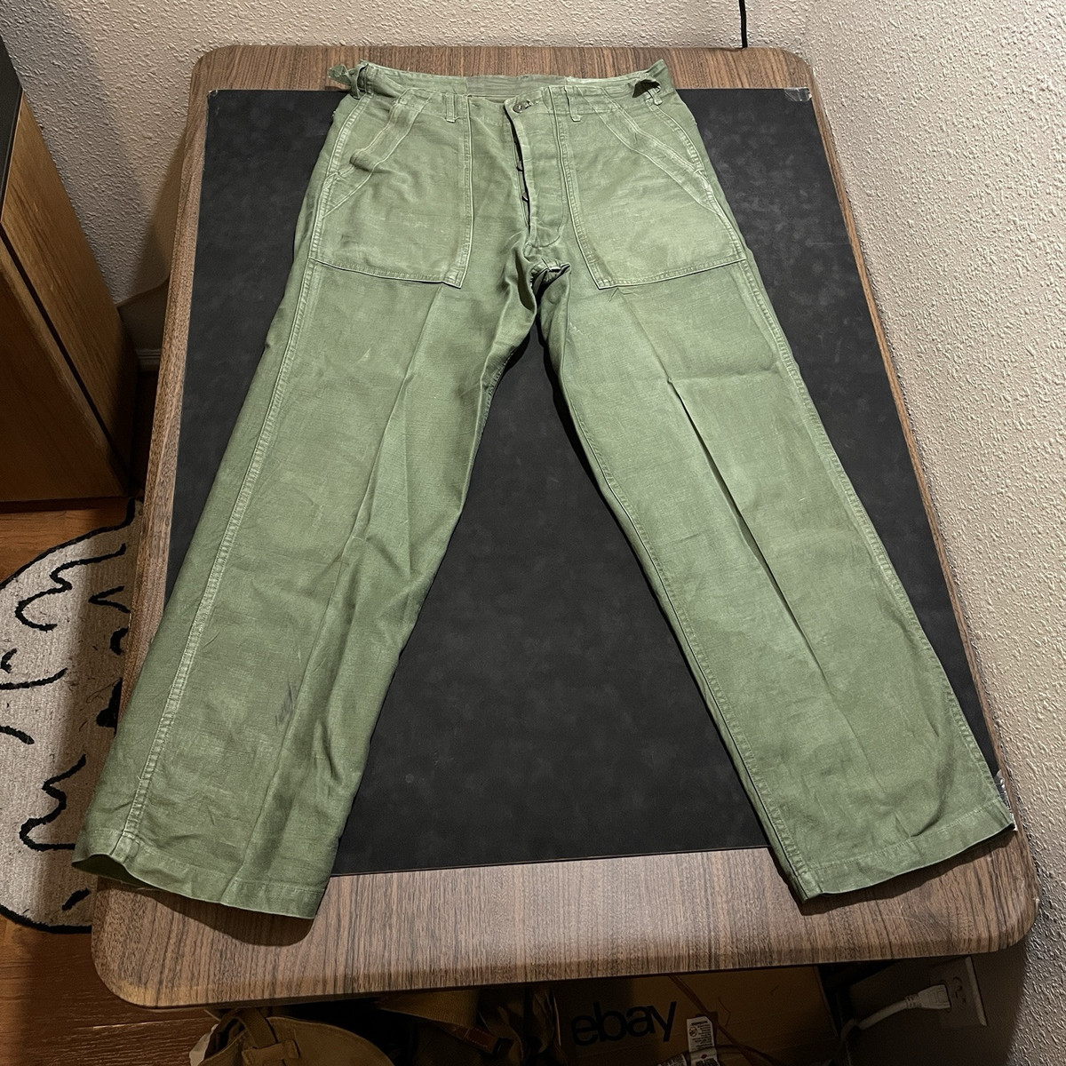 OG-107 Pants 34x32 Vintage 1948 Green 1950s Military Sateen OG-107 Pants 34x32 Vintage 1948 Green 1950s Military Sateen