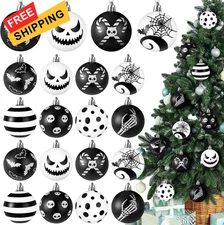 Janinka 24 Pcs Christmas Tree Ball Ornaments Set, 2.4 Inch Gothic Creepy... 