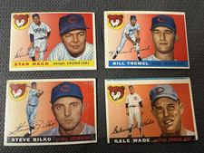 1955 Topps Baseball Lot 4 Diff. ALL CUBS Hack #6 Tremel #52 Bilko #93 Wade # 196