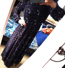 HIPPIEKLEID  Folklore  Maxikleid SuZa. one size Boho schwarz Blumen