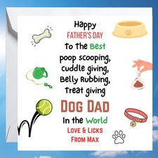 Fathers Day Card from the Dog Personalised Best Dog Dad Father's Card Gift Dog