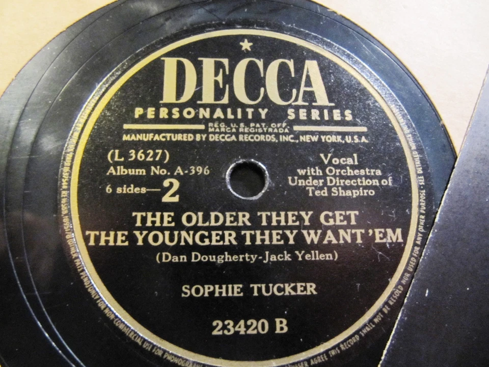 SOPHIE TUCKER No one WOMAN CAN SATISFY One Man All the time Decca Set 396 Jewish Foto 3 de 4