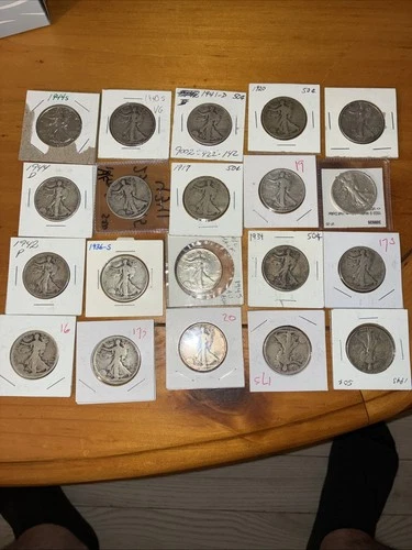 New Listing1916-1947 Walking Liberty Half Dollars, 90% Silver, Lot of 20 Mixed Dates