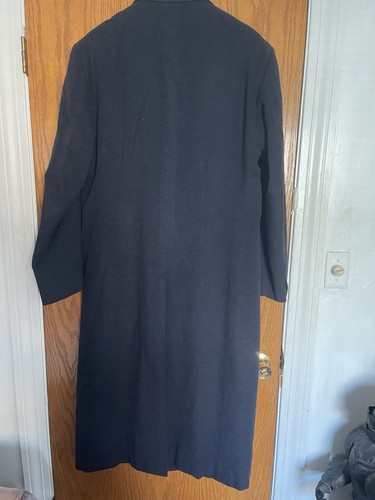 Vintage Luciano Barbera Cashmere Coat Men’s Size 56 Black - Picture 2 of 14