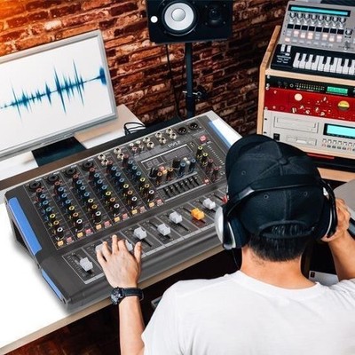 Pyle 8-Channel Bluetooth DJ Mixer With 48V Phantom Power & USB - PMX848BT