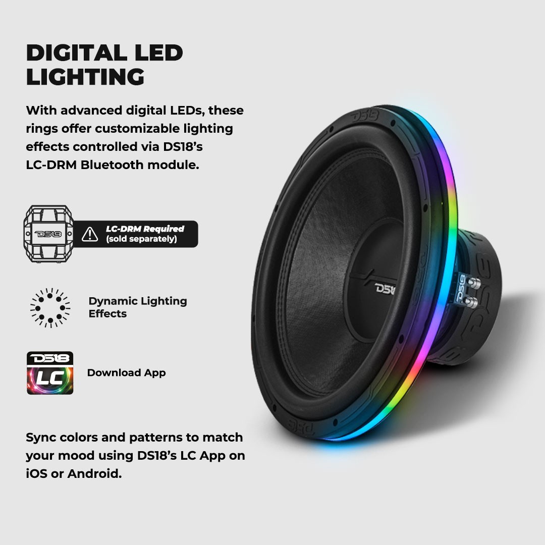 DS18 DLRING6 6.5” Digital LED Acrylic Ring for Speakers and Subwoofers