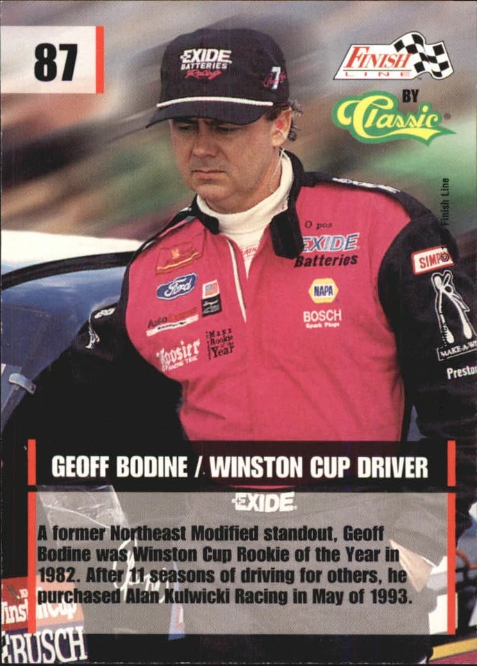 1995 Finish Line Silver #87 Geoff Bodine - RAC - Image 2 of 2