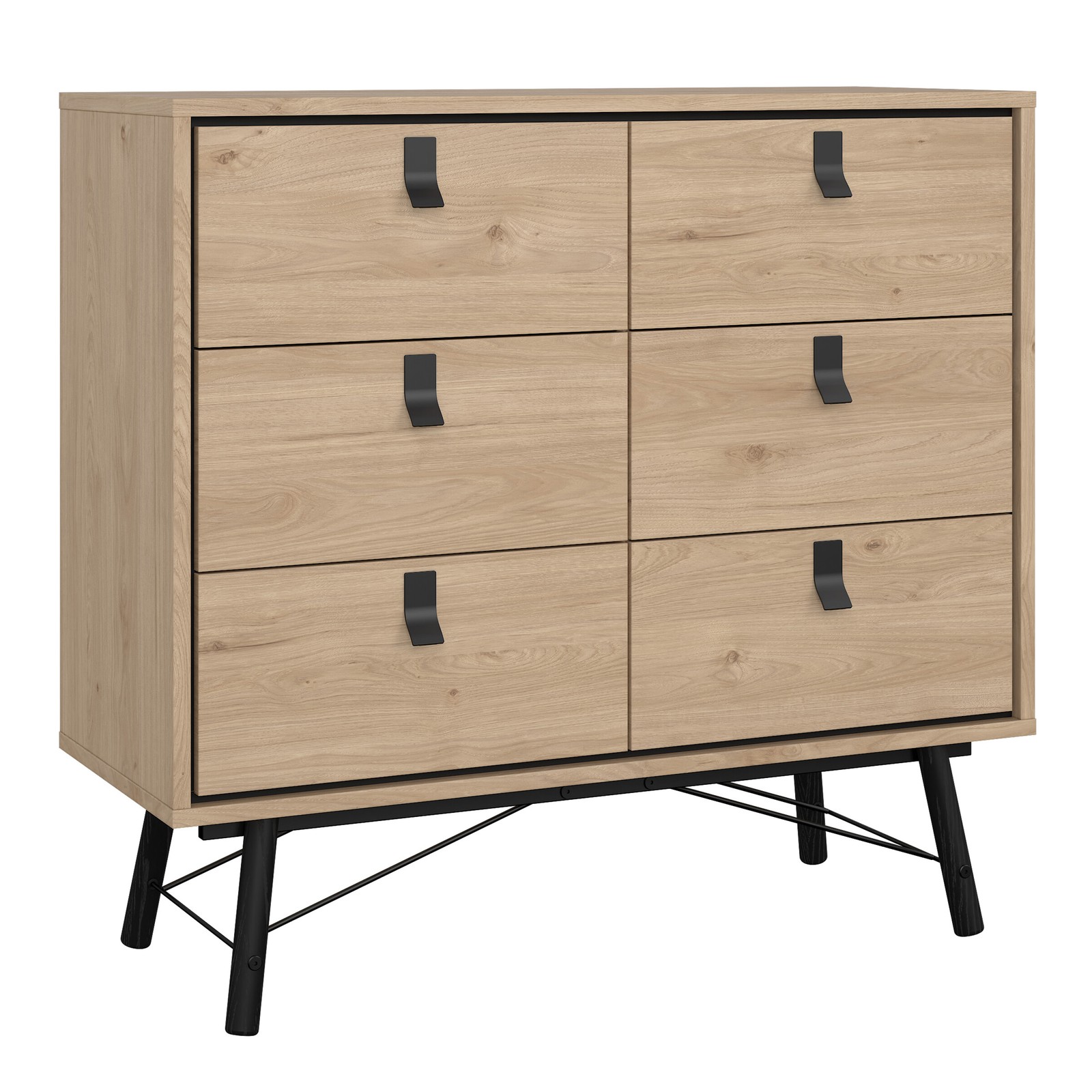 Jackson Hickory Oak 6-Drawer Chest - Compact Bedroom Storage Unit