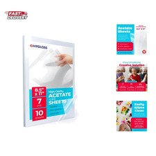 8.5" x 11" Acetate Paper - 7 Mil Clear Acetate Sheets for Crafts Projects, Cl...