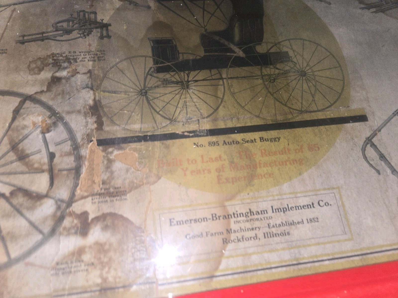 E.B. EMERSON BRANTINGHAM IMPLEMENT Company Ad Framed ROCKFORD ILLINOIS