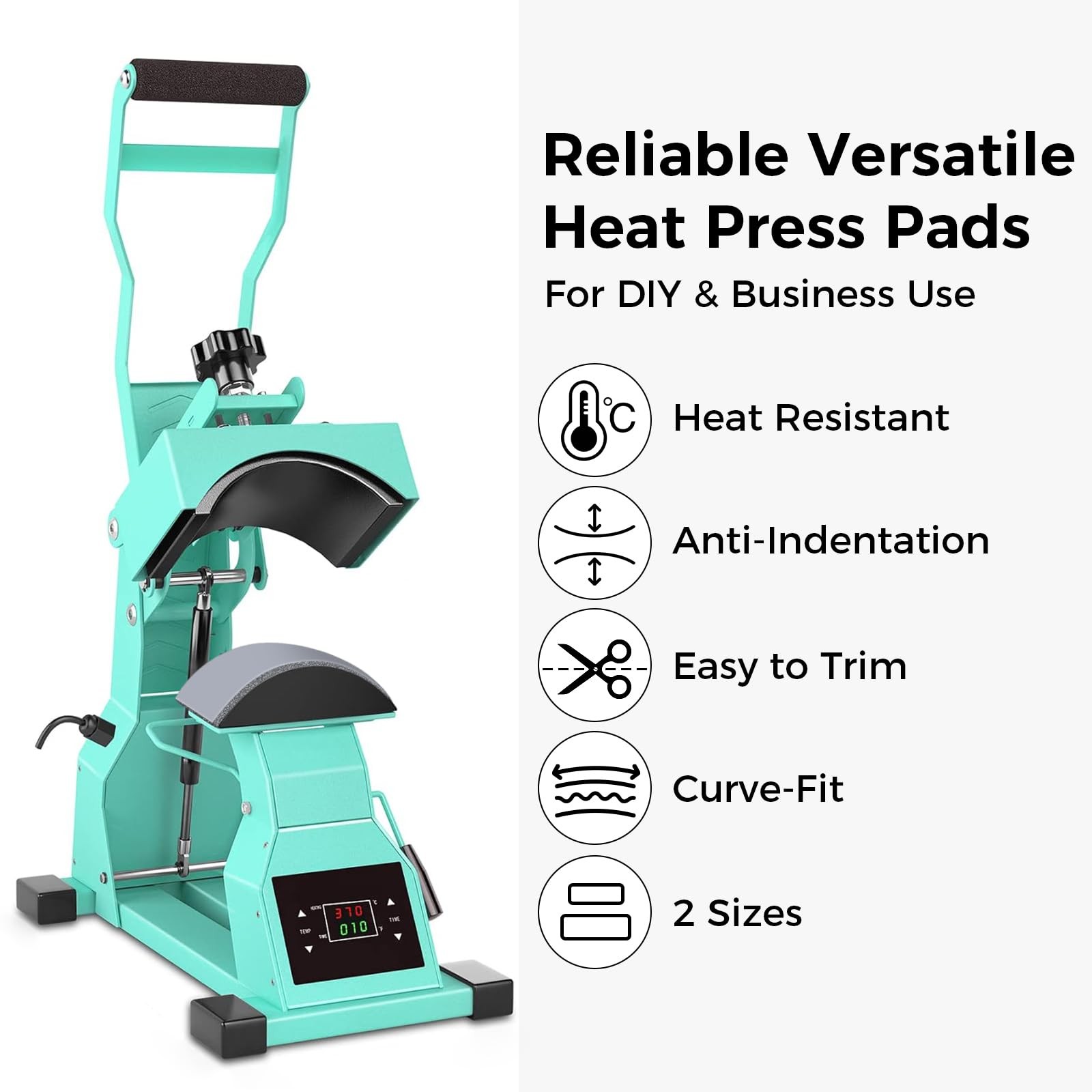 Lconvicely Hat Press Accessories – 4 Pcs Silicone Heat Press Pad, 2 Sizes (7....