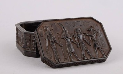 Ancient Egyptian Antique Box Ramses & Isis Pharaonic Inscriptions Collectible
