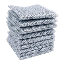 10 Pcs Multipurpose Non-Scratch Wire Dishwashing Rag, Double Layer Microfiber 