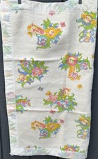 Vintage Pink Floral Acrylic Baby Blanket Satin Trim USA