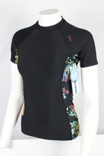 Women's O'Neill Side Print Rashguard Short Sleeve Black Floral 5405S