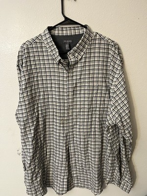 Van Heusen Flex Mens Button Up Shirt Sz XXL Long Sleeve Multicolor Plaid Gingham