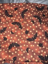 Halloween Cat Bats Toss With Stars Debbie Mumm Cotton Fabric 1 Yard Rare