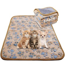 1 Pack 3 Waterproof Dog Blanket for Small Dogs, Washable Pet Blankets with Do...