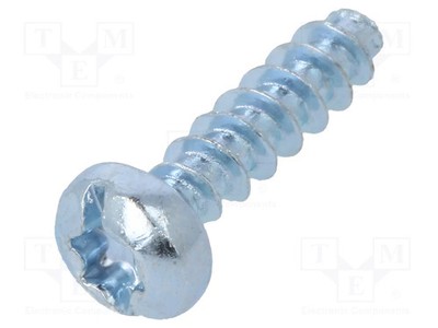 Kopf: Zylinder 3x12 Zink Schraube für Kunststoff gerade,Torx