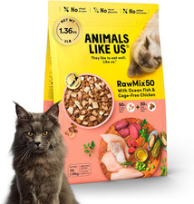 Rawmix50 Dry Cat Food Ocean Fish and Cage-Free Chicken 1.36Kg — Freeze-Dried Raw