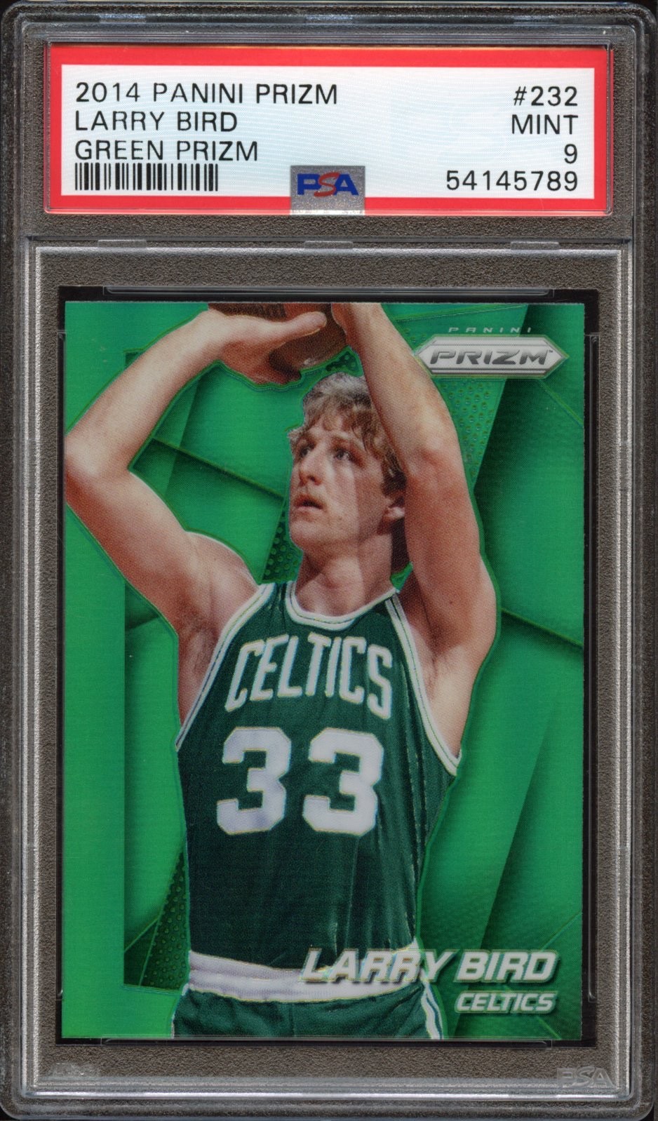 2014 Panini Prizm #232 Larry Bird Green Prizm - PSA 9 (Only 14 Higher)