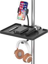 Mic Stand Tray Shelf 8.7"x6.5" Clamp-On Phone Holder Live Streaming Karaoke Reco