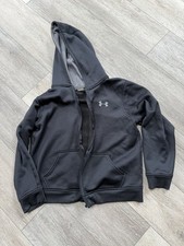Under Armour Youth Large Lot Full Zip Hoodie HeatGear Performance Shirt Black