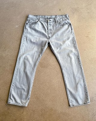 Vintage Levi's 501 Jeans Light Gray Men's 38 Faded Distressed Grunge Skater