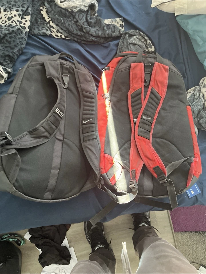 Nike Elite Mochila Negra/Gris Gimnasio Escuela Bolsa de Deportes Plateada Foto 2 de 3