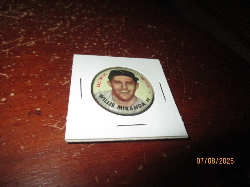 1956 Topps Baseball Pin Willie Willy Miranda Baltimore Orioles