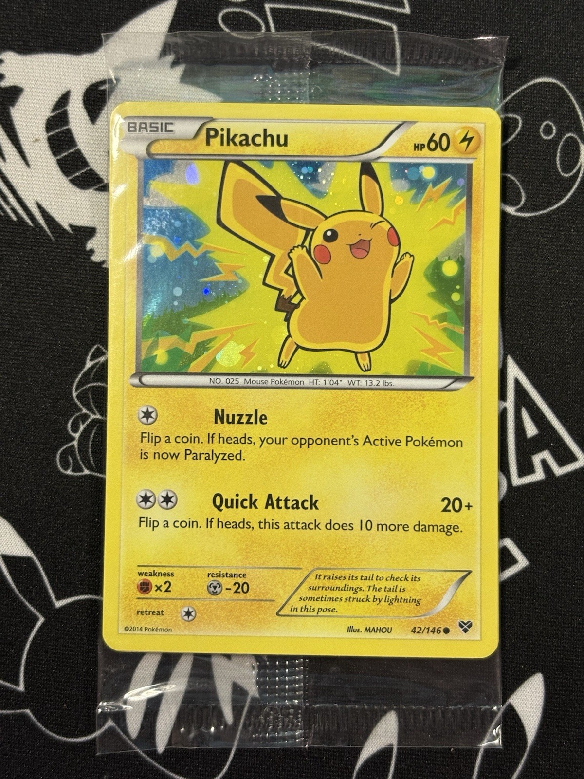 Pikachu 42/146 Holographic Factory Sealed  Movie Promo Card with bonus