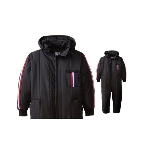 Black Snow Suit Ski Rescue Winter Coveralls High Visibility Insulated Waterproof