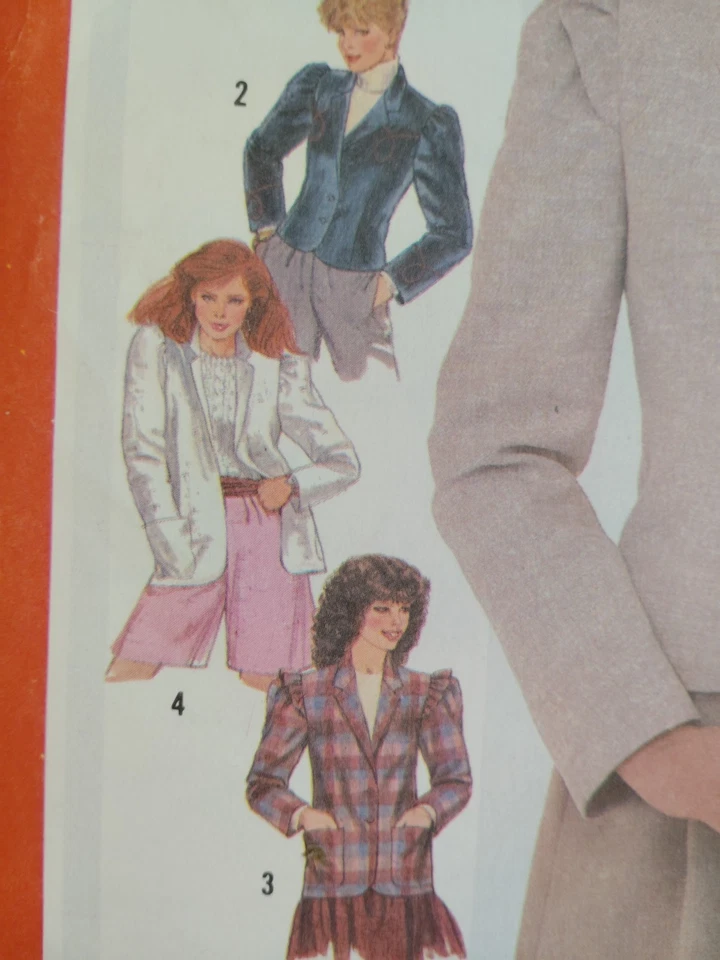 Simplicity 5573 Blazer Jacket Sewing Pattern Ladies 8 UC Fitted Career Work VTG - Image 3 of 4