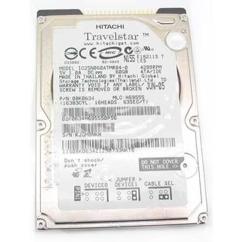 HITACHI 60 GB 4200 RPM IDE PATA 2.5 HITACHI 60 GB 4200 RPM IDE PATA 2.5