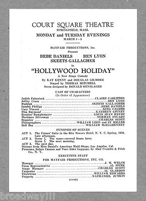 Bebe Daniels ''HOLLYWOOD HOLIDAY'' Ben Lyon / Skeets Gallagher 1935 FLOP Broadside